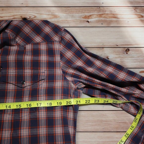 Banana Republic Blue Plaid Shirt Size Large - Picture 7 of 7